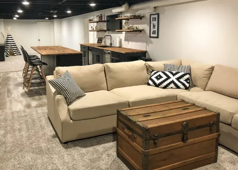 Steve + Anne | Windsor Heights Basement Entertaining Space